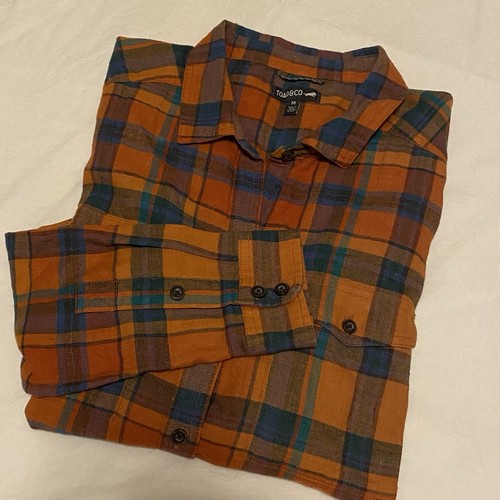 Toad & Co Women’s M Reform Flannel Plaid Button Down Shirt Cotton Blend