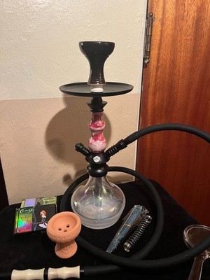 Hookah B.Y.O. Carnaval White Glass 17''- Used By Shaq @ RRX (See note and cred)