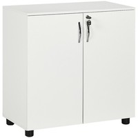 Vinsetto 2-Tier Locking Filing Cabinet Office Storage Cabinet, White