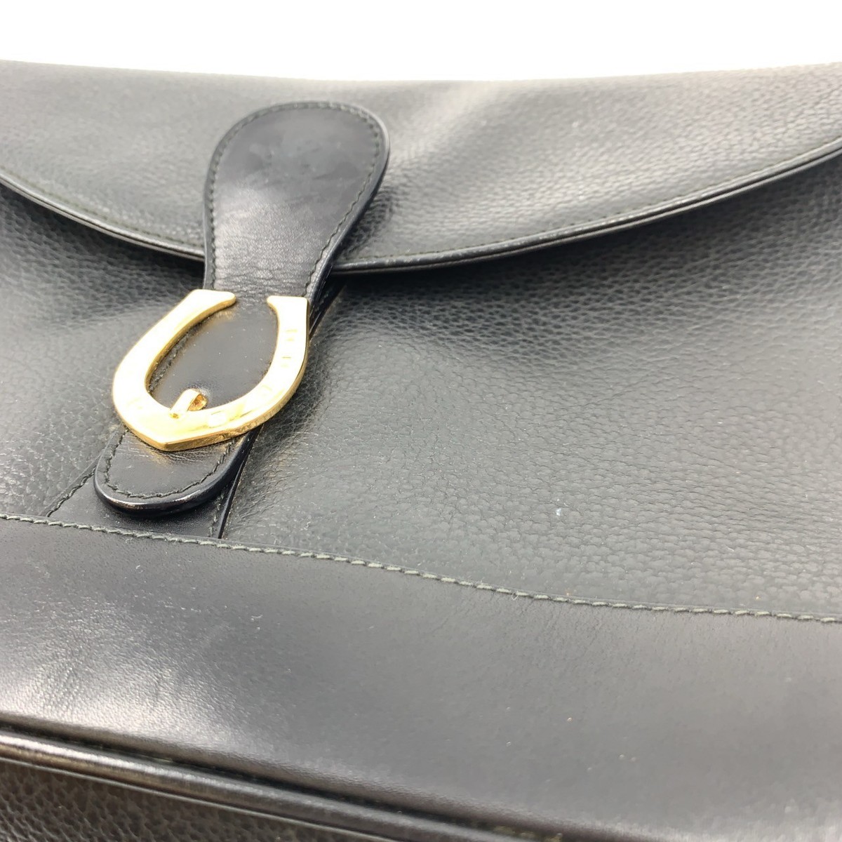 OLD GUCCI Shoulder Bag Crossbody Horseshoe Horsebit Metal Hardware