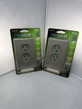 2 PACK Westek LumiCover LCR-CCDO-N LED Nightlight Outlet Cover Satin Nickel