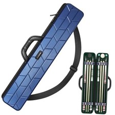 Pool Cue Case, Hard Shell Pool Stick Case 4x4 with 10 Padded Slots, Carbon Blue