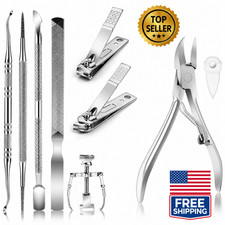 Professional 9 PCs Ingrown Toenail Tool Kit Toe Nail Clipper Set for Ingrown New
