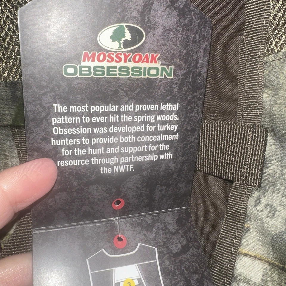Mossy Oak Turkey Vest Official NWTF Obsession Camouflage Men's XL/2XL with Seat - Image 4 of 4