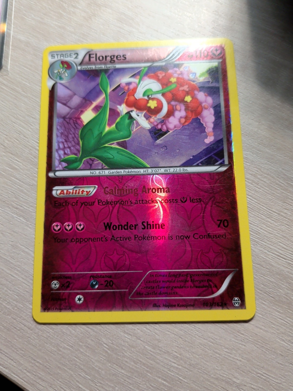 Florges 103/162 Pokemon TCG: Breakthrough Reverse Holo LP to MP