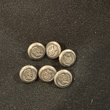vintage silver tone Napoleon emperor collector picture button 23 mm 43546