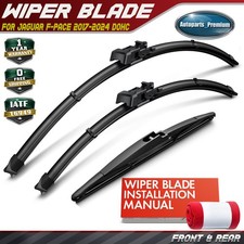 3Pcs 26" & 19" & 12" Windshield Wiper Blades for Jaguar F-Pace 2017-2024 DOHC