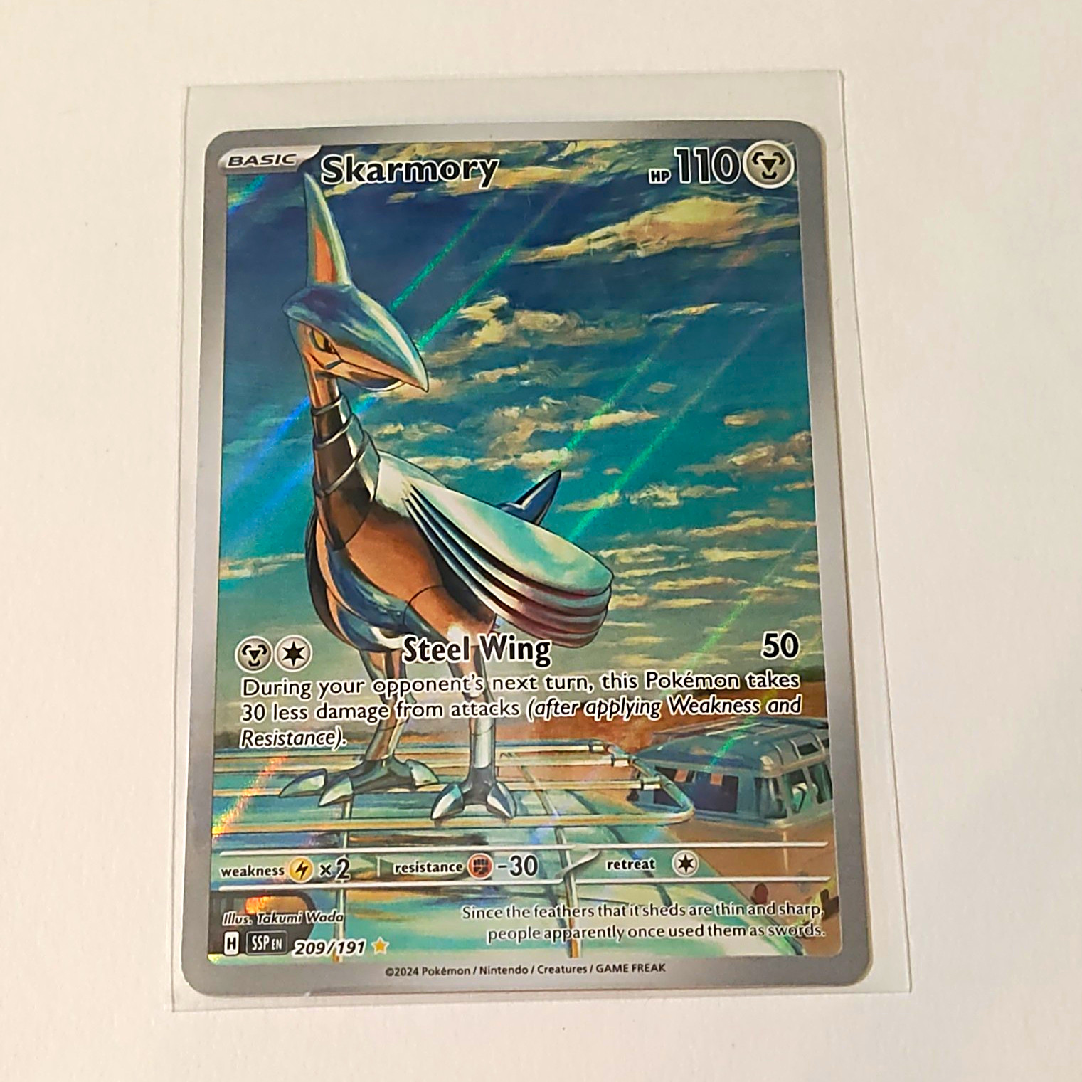 Pokemon TCG Skarmory 209/191 SV08: Surging Sparks Illustration Rare Holo