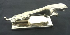 12" Leaping Jaguar in Cast Polished Aluminum Desk Top Model- Thames Hospice