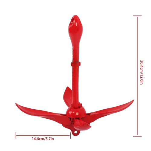 Folding Anchor Set 1PC Red 0.7KG/1.5KG/2.5KG/3.2KG For Grapnel Boat Marine Kayak - 第 14/19 張圖片