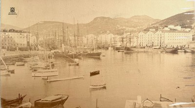 FOTO FRANKREICH Côte d'Azur NIZZA Ca 1880 Blick auf den Hafen