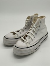 Converse CTAS Lift Hi Platform Canvas Women Size 7.5 White Black Used 560846C