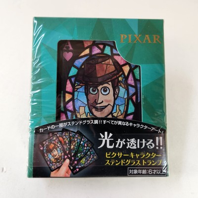 #ad Disney Pixar Characters Stained Glass Playing Cards Deck Plastic Toy Story Tenyo $35.00