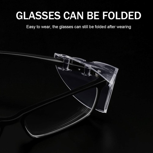 8 Pairs Eye Glasses Side Shields Flexible Slip on Side Shields for Safety Glass - Picture 5 of 7