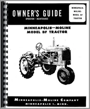 Minneapolis Moline BF Tractor Owners Operators Manual