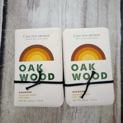 2 Pcs CASA DOS AROMAS OAK WOOD SCENTED Soap Bar MEN s Grooming 10.5 Oz