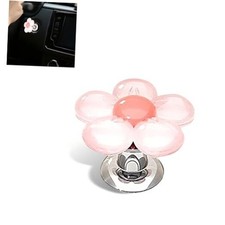 Car Push Start Button Cover, Flower Shape 3D Stereo Engine Quick 1 PC Pink