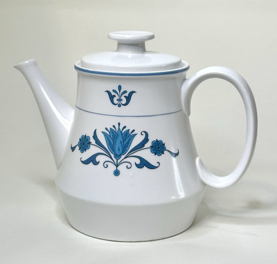 Blue Haven Noritake Progression 5 Cup Coffee Pot Large No Lid Vintage 1970's