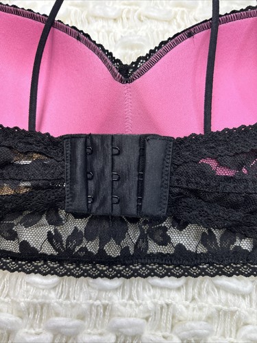 Pink By Victorias Secret Lace Bralette Push-Up Size XS Black Color NEW - Picture 6 of 15