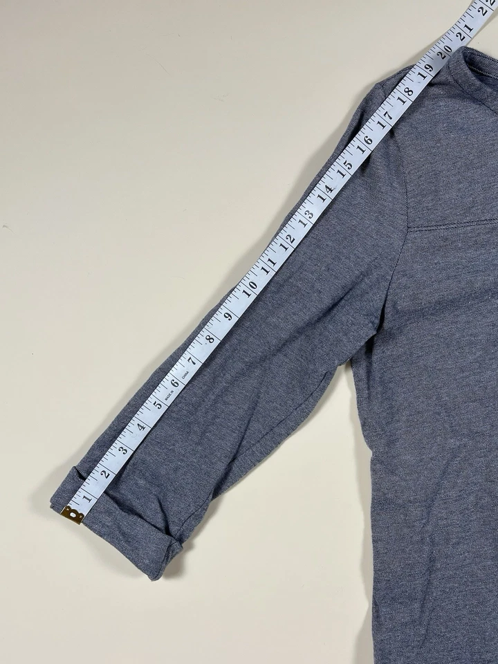 Túnica tejida para mujer Croft & Barrow manga 3/4 96 % mezcla de algodón azul talla mediana Foto 4 de 4