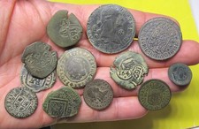 AMAZING LOT 12 DATED PIRATE TREASURE COBS SPANISH MARAVEDIS COLONIAL OLD COINS