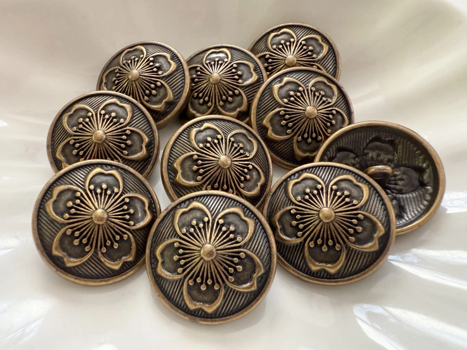 5PC Red Copper Metal Buttons Shank Buttons Sew On Buttons 25mm 1 Inch - Image 2 of 4