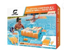 Cipton Inflatable Floating Cornhole Set Toss for Pools 2 Targets, 8 Water Bags