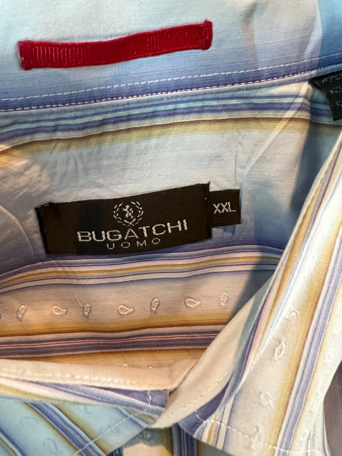 Bugatchi Uomo Blue Gradient Striped & Paisley Pri… - image 9
