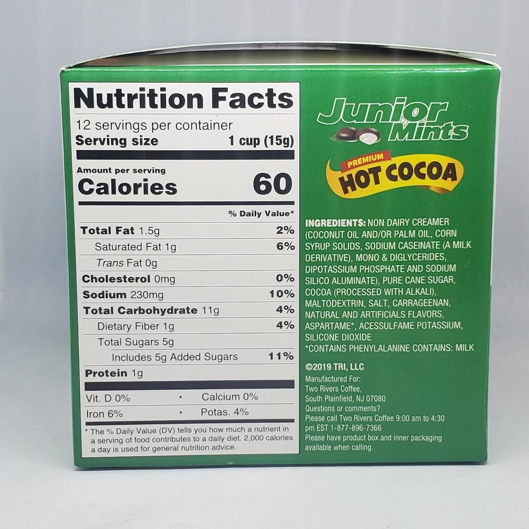 Junior Mints Chocolate Mint Premium Hot Cocoa K Cup Keurig 12 Count K