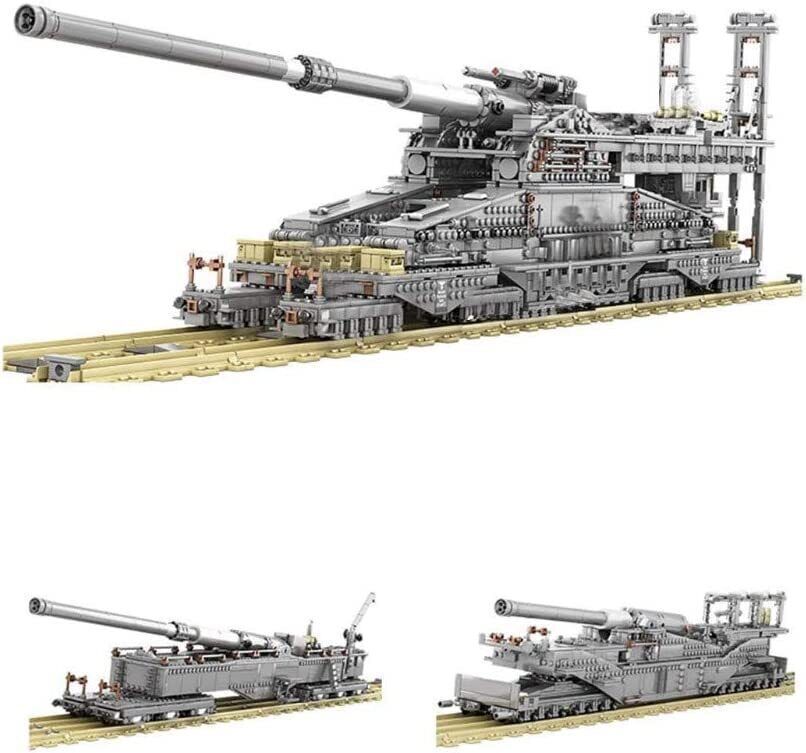 3846Pcs German Gustav Heavy Dora Gun Building Blocks Military Railway Gun  Model Tank Weapon Bricks Toys Birthday Gifts For Kids