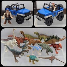Mattel Jurassic World Mini Action Dino 14x Dinosaur Lot  Imaginext Owen JP Jeep