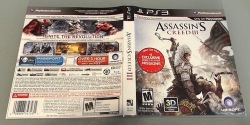 Assassin's Creed III PlayStation 3 – Original Cover Art & Manual (No Game)
