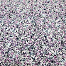 Sea Flowers BTY Michael Miller Navy Pink White Small Floral Shell Calico