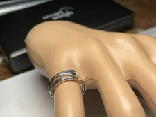 Vintage Sterling Silver Hammered Design Snake Ring Size 5.25.