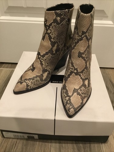 White Snake Print Leather Booties | eBay