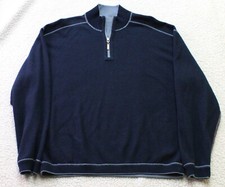 Tommy Bahama 1/4 Zipper Pullover Sweater Men's MEDIUM Blue Long Sleeve