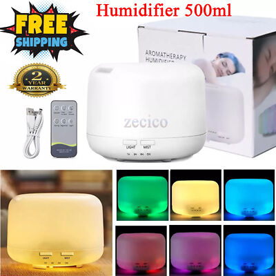 Essential Aroma Oil Diffuser Aromatherapy Ultrasonic LED Humidifier Air Purifier