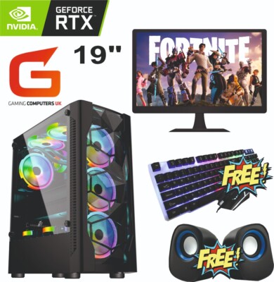 GAMING PC COMPUTER intel i5 16GB 240GB 1TB 4GB NVIDIA 1650 19'' BILDSCHIRM