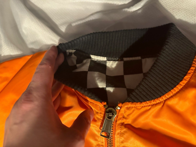 Supreme OFF-WHITE Reversible Checkered Bomber jacket mens sz LG