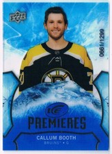2020-21 UPPER DECK ICE PREMIERES CALLUM BOOTH ROOKIE 0661/1299 BOSTON BRUINS