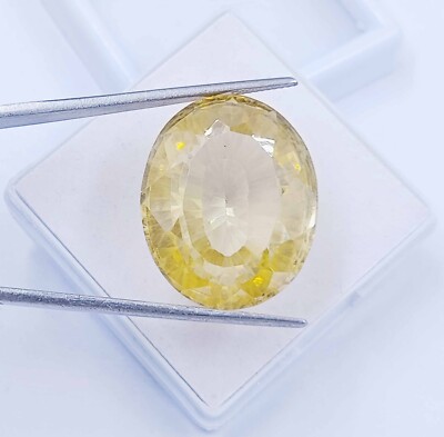 106 Ct Certified Sri Lanka Yellow Sapphire Natural Oval Shape Loose Gemstone AKH