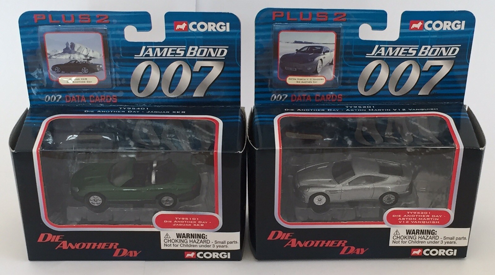 Set Of Two James Bond 007 Die Another Day Jaguar XK8 & Aston