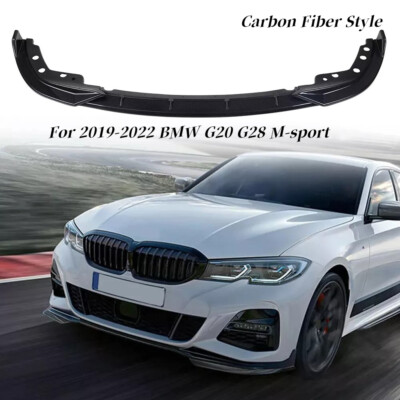 For 2019-2022 BMW 3 Series G20 G28 M-Sport Carbon Fiber Style Front Bumper Lip