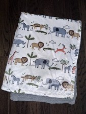 Hudson Baby HB Sherpa Baby Blanket Plush Safari Animals Deer Elephant Lion Zebra