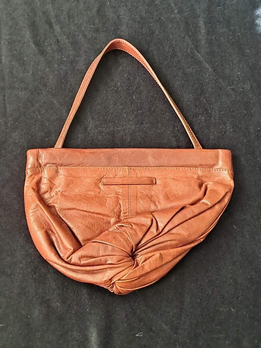 Jean Paul Gaultier Paris Brown Leather Handbag Bag Clutch Pouch