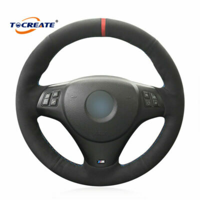 Suede Steering Wheel Cover for BMW 1 Series E81 E82 E90 E92 3 Series M3 #BB03