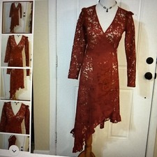 ASOS stunning Red Lace Wrap Tied Dress