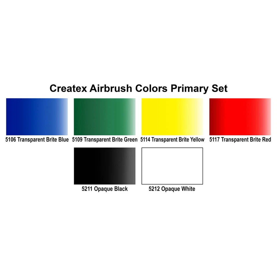 (159,86€/1l) Createx Colors - 6 x 60ml Transparent Primary Set - Airbrush Farben - Bild 2 von 2
