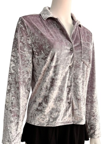 Pigiama Victoria's Secret rosa velluto schiacciato bottoni davanti lavanda XS NUOVO CON ETICHETTE - Foto 2 di 4