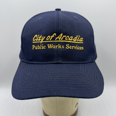 #ad City Of Arcadia Public Works Services Hat Adult Snapback Navy Baseball Cap $17.49